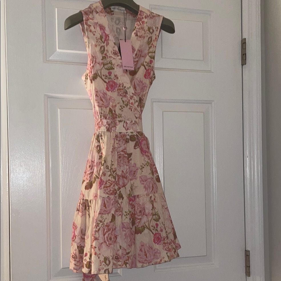 Avec Les Filles Pink Scoop Neck Fit And Flare Mini Dress
